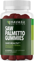 Saw Palmetto Gummies for Men, Prostate Health Supplement, 60 Count | DHT Blocker for Men for Hair Health & Male Patterned Balding, Supports Scalp and Prostate Wellness, Raspberry, 30 Day Supply