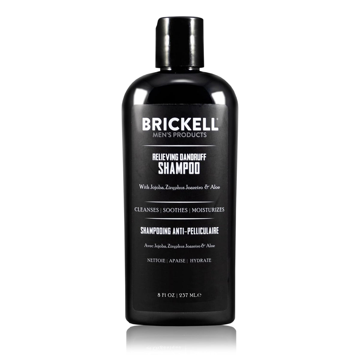 Brickell Men's Relieving Dandruff Shampoo For Men, Soothes and Eliminates Dandruff With Salicylic Acid, Ziziphus Joazeiro, and Aloe, 8oz, Scented