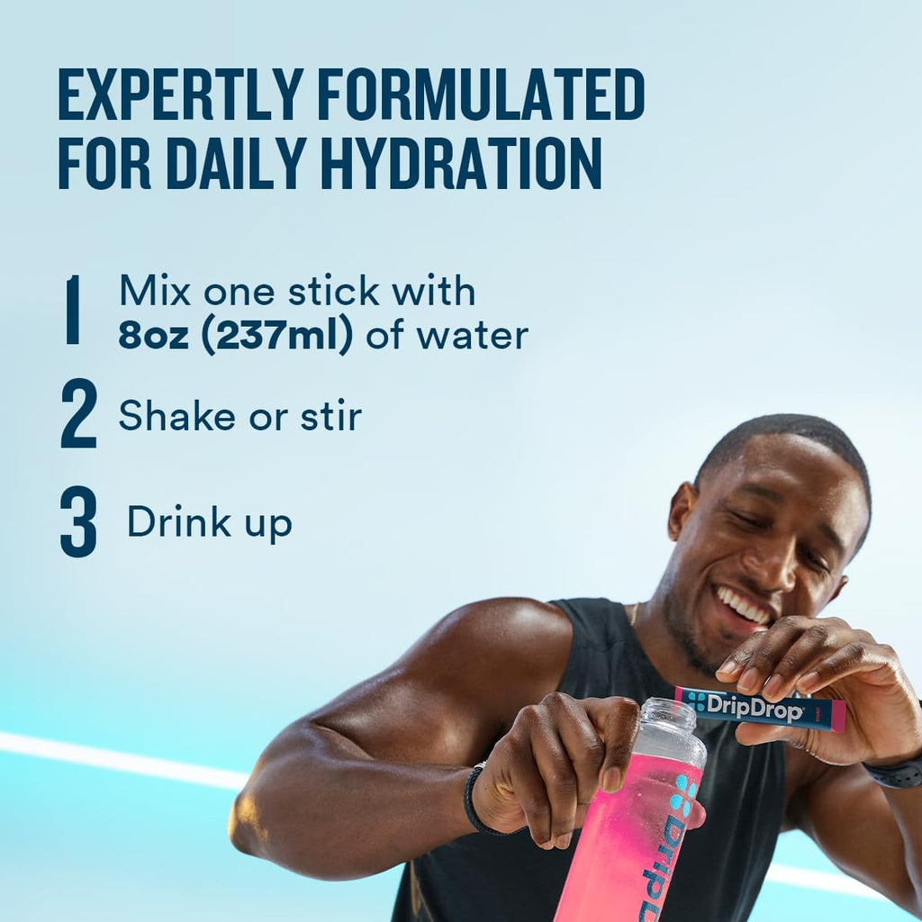 DripDrop Hydration Bold & Juicy Variety Bundle Electrolyte Packets, 64 Ct | Grape, Fruit Punch, Strawberry Lemonade, Cherry, Watermelon, Berry, Lemon, Orange; Single Serve Powder Drink Mix
