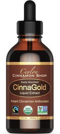 CinnaGold™ Organic Ceylon Cinnamon Liquid Extract Supplement - 4 oz | Superior Absorption & Bioavailability, USDA Certified Tincture, Non-GMO, Gluten Free, Sugar Free, Made in the USA (GMP)