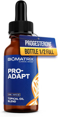 BioMatrix Progesterone, Vitamin E, Rice Bran Topical Oil | Bottle 1/2-Full by Design | Crafted in USA, 15 mL Glass | Pro-Adapt