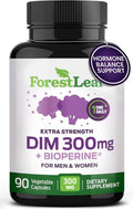 ForestLeaf DIM Supplement - 300mg DIM Estrogen Supplement for Women/Men - Diindolylmethane with BioPerine Black Pepper - Support for Detox, Metabolism, Hormone Balance & Menopause - 90 Caps