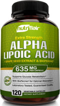 NutriFlair Alpha Lipoic Acid 600mg - with Grape Seed & BioPerine, 120 Caps