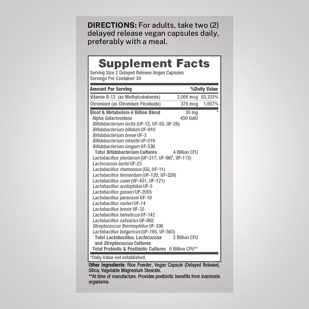 Piping Rock Bloat and Metabolism Probiotic | 60 Capsules | 14 Strain Probiotic Blend | Supports Regularity and Cellular Energy for Men and Women | Non-GMO, Gluten Free