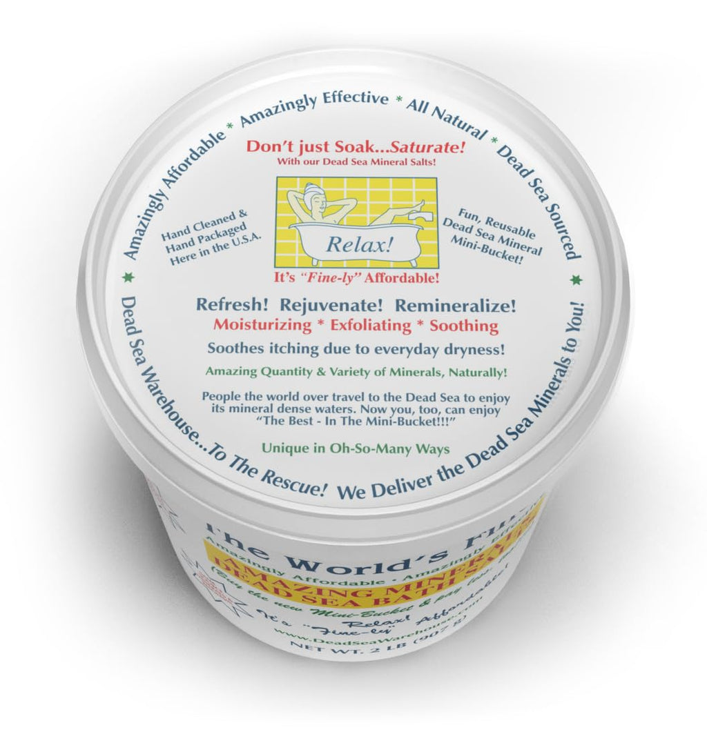 Dead Sea Warehouse-Amazing Minerals Dead Sea Bath Salts,100% Full Mineral Therapeutic Bath Salts, Detoxifying & Moisturizing, Exfoliating for Dry Skin, Unscented(5 lbs)