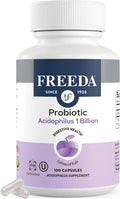 FREEDA Acidophilus Probiotic 1 Billion CFU for Digestive Support – 100ct | Immune Function & Digestive Health Support for Women & Men – Vegan, Kosher, Gluten-Free, & Made in USA