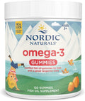 Nordic Naturals Omega-3 Gummies for Kids & Adults, Tangerine - 120 Count | 82 mg total omega-3s w/ EPA & DHA per serving supports heart, brain, & eye health. Tangerine flavor gummies, non-GMO formula