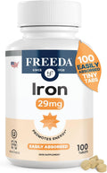 Freeda Iron Supplement - Ferrous Fumarate Iron Tablets | Gentle Ferrous Fumarate Iron Tablets - Support Energy & Red Blood Cells - Easy-To-Swallow - Kosher & Made In USA