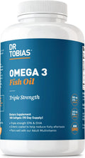 Dr. Tobias Omega 3 Fish Oil 2000mg Triple Strength | 180 Softgels | Heart, Brain & Joint Support | 2,000 mg Fish Oil | 800 mg EPA + 600 mg DHA | Delayed Release Omega 3 Supplement | 90 Servings