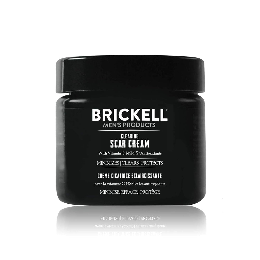 Brickell Men's Clearing Scar Cream for Men, Scar Clearing Cream to Reduce the Appearance of Scars and Even Skin Pigmentation, With Aloe, Vitamin C, and Vitamin E, 2 Ounces, Scented