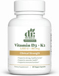 Dr. Murray's Vitamin D3-K2 Supplement with Coconut Oil MCTs -5,000 IU-Gluten Free - Non-GMO- Vegan Capsules | Third-Party Tested | GMP Certified | 60 Count