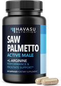 Saw Palmetto and L-Arginine for Men Capsules for Men's Health, 30 Servings | Vegan, Non-GMO Prostate Health Supplements for Men and Nitric Oxide Support, Urinary Tract Function and Endurance Support