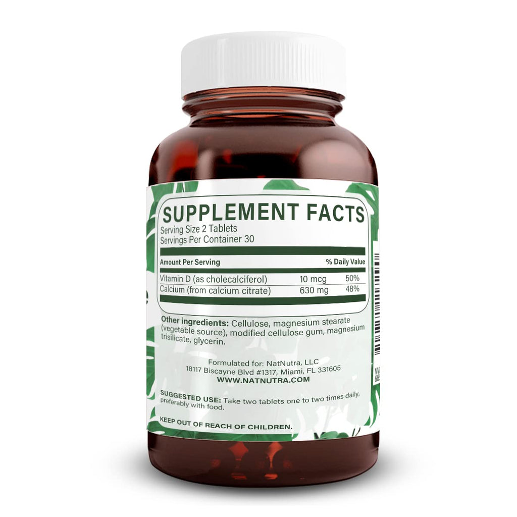 Natural Nutra Calcium Citrate with Vitamin D3 120 Tablets | Supplement for Bone Strength, Promotes Muscle Movements & Bone Health, Boosts Heart Health, Ideal for Active Seniors