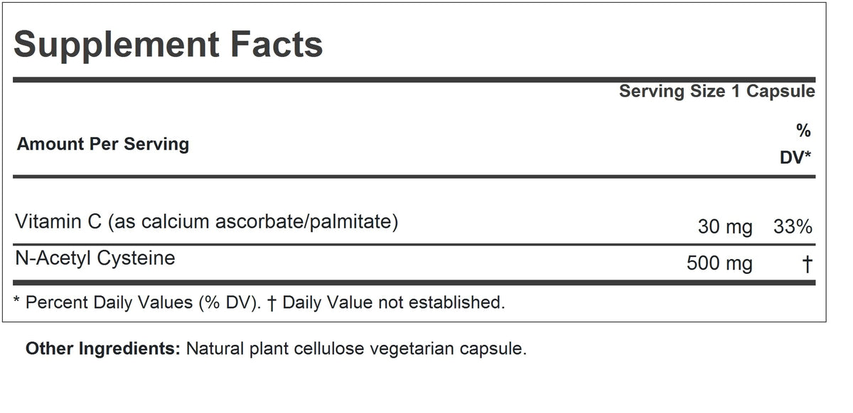 ANDREW LESSMAN ProCaps NAC 500 N-Acetyl Cysteine, 60 Capsules | 500 mg of N-Acetyl Cysteine to support glutathione production, antioxidant defenses and cellular health.