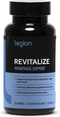 LEGION Revitalize Menopause Support Supplement - Hormone-Free Formula with Plant-Based Botanical Extracts for Women - EstroG-100, Soy Isoflavones, & Black Cohosh - 30 Servings
