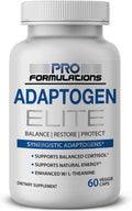 Pro Formulations MD Adaptogen Elite - Synergistic Blend - 60 vcaps - Balances Cortisol & Natural Energy - Enhanced with Rhodiola, Ashwagandha, Astragalus, Schisandra, Eleuthero, L-Theanine
