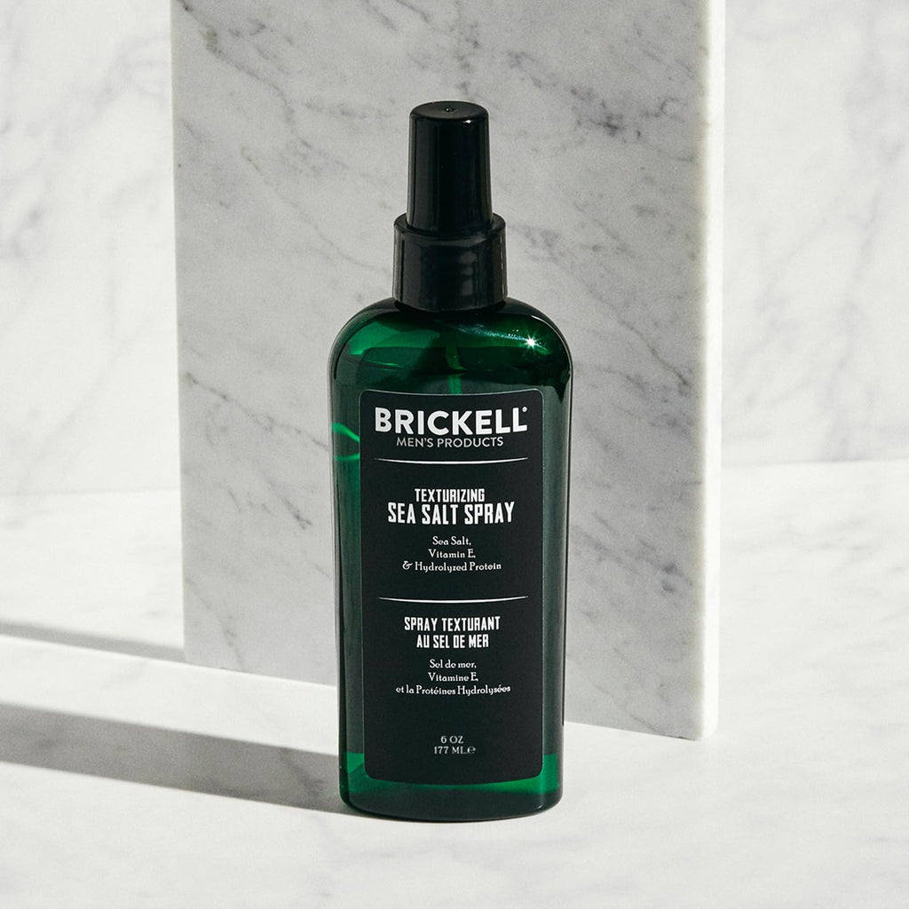 Brickell Men's Texturizing Sea Salt Spray for Men, Alcohol-Free, Lifts & Texturizes Hair for a Beach or Surfer Hair Style, With Sea Salt, Vitamin E & Hydrolyzed Protein, 6 Ounce