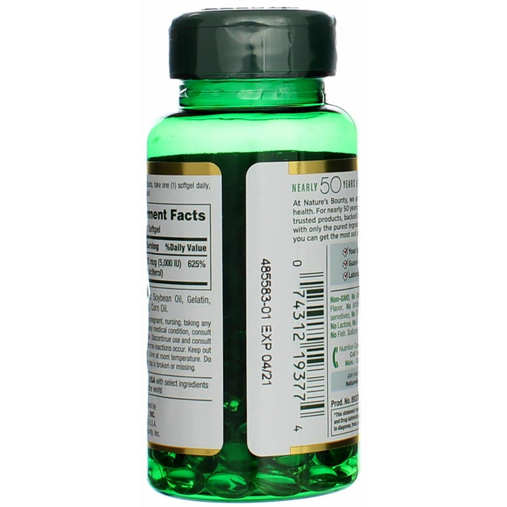 Nature's Bounty Immune Health Vitamin D3 5000 iu, Rapid Release 400 Softgels