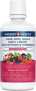 Passion 4 Health - Daily Liquid Multivitamin + Minerals (Radiant Berry Delight, Hair Skin Nails Liquid Multivitamin)