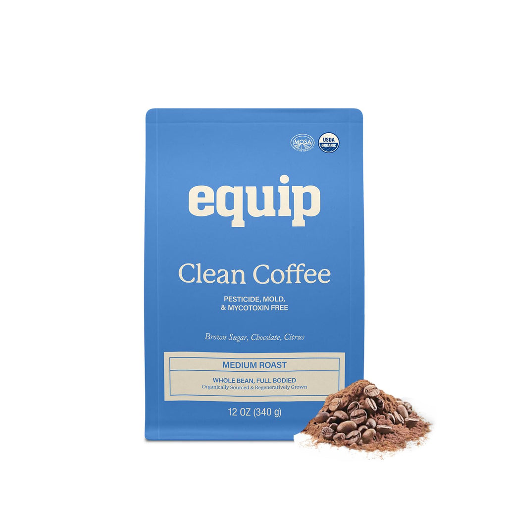 Equip Foods Clean Coffee | Gold Standard, Certified Organic, Fair Trade, Regenerative | Medium Roast, Whole Bean, Nicaragua | Brown Sugar+Chocolate+Citrus