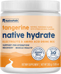 NativePath Hydrate Electrolyte Powder, Tangerine, 30 Servings | 14 Vitamins & Minerals, 9 Aminos & 2000mg BCAAs, Zero Sugar, Supports Hydration & Recovery, Stevia, Keto