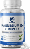 Magnesium Complex Supplement -12 Forms of Glycinate, Citrate, B6 & More | Chelated Formula Plus Ashwagandha,Lithium Orotate - Support for Sleep, Muscle & Nerves*- Men & Women Capsules- Non-GMO-120 Ct