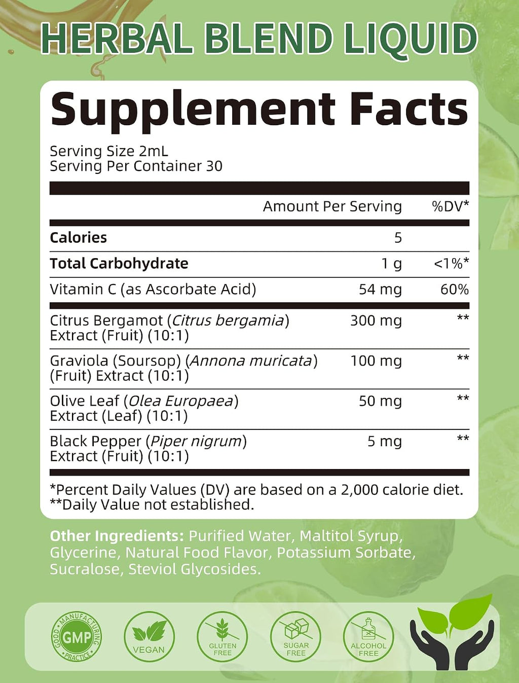 Citrus Bergamot + Soursop Liquid Drops for Cholesterol, Heart & Digestive* | Natural Herbal Supplement with Olive Leaf, Vitamin C, Black Pepper, Vegan, Sugar free, 2 Fl Oz, 30 Days Supply