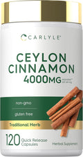 Carlyle Ceylon Cinnamon Capsules | 120 Count | Non-GMO & Gluten Free Supplement