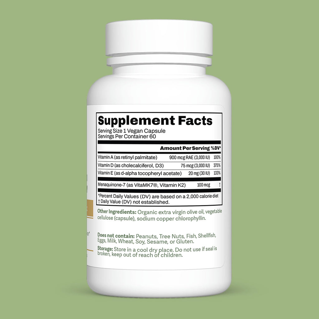 Dr. Murray's Vitamin K2-D3-A-E Liquid Vegan Capsules - Synergistic Fat-Soluble Blend | Bone, Vascular & Immune Support | Third-Party Tested | Clean Formulation | No Artificial Additives | 30 Count