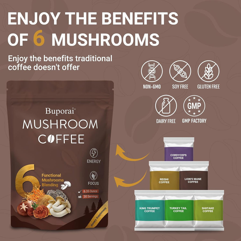 Mushroom Coffee Dark Roast +Medium Roast