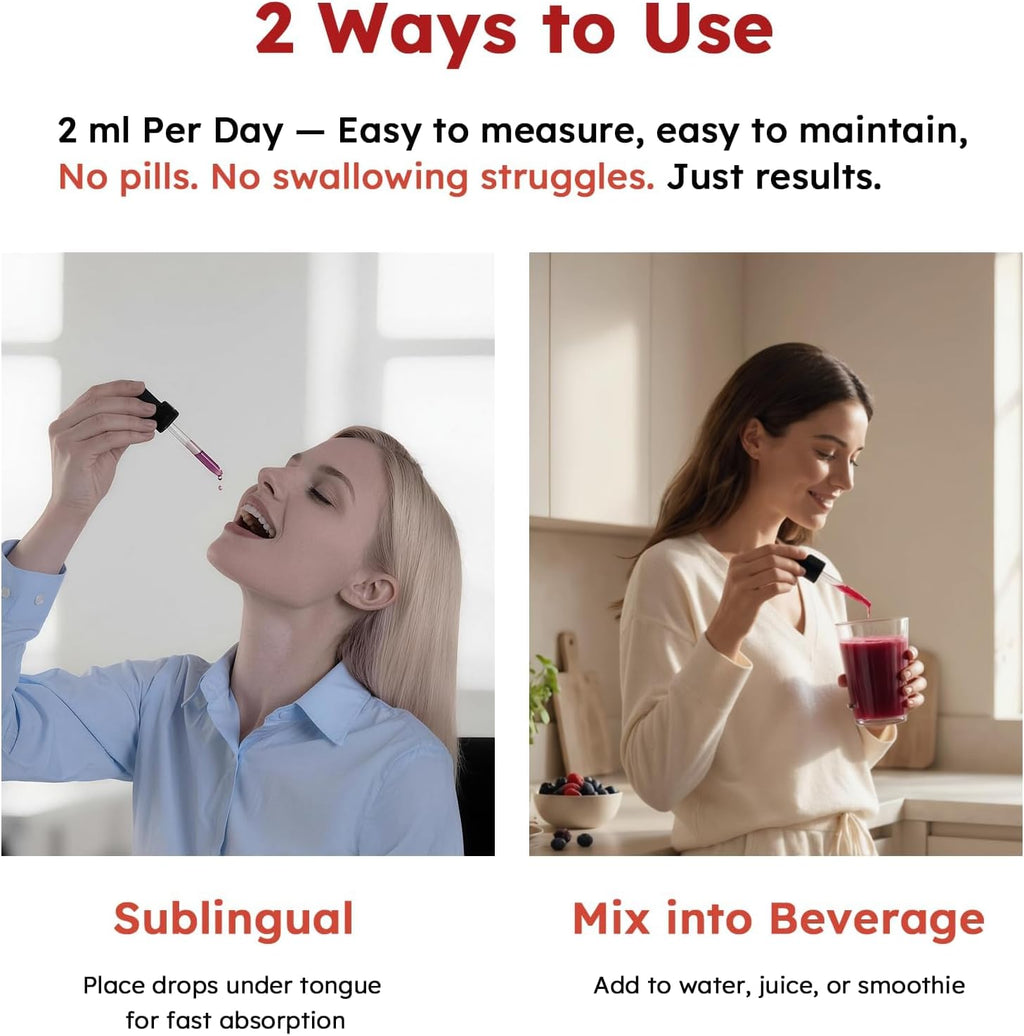 Gut Biofilm Ritual Liquid Drops, 7-in-1 Berberine Blend w. Black Pepper Bromelain Dandelion Ashwagandha for Daily Gut Cleanse, Metabolism & Digestive Health Gluten Free for Women