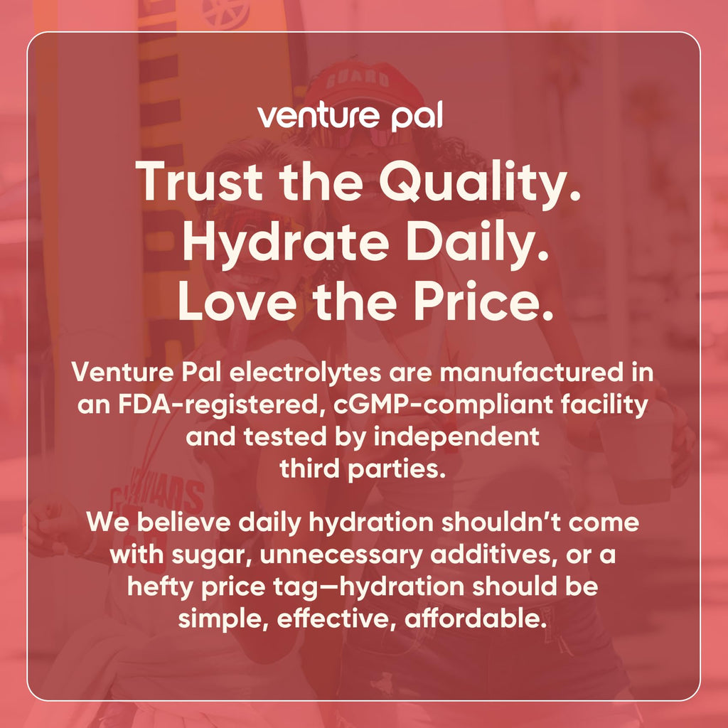 Venture Pal Sugar Free Electrolyte Powder, Liquid Daily IV Hydration Packet | 7 Electrolytes & 5 Vitamins, Electrolytes Dink Mix for Party Recovery & Instantly Hydration, Vegan, Keto-Friendly, 16 Sticks