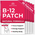 B12 Patches (Pack of 36) - 100% Natural Vitamin Patches for Women, Energy, Focus & Body Support, Self-Adhesive Transparent Patches - Enhanced Formula | Energy, Focus & Body Support, Self-Adhesive Transparent Patches, Enhanced Formula, (Pack of 36)