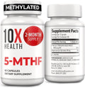10X Health 5 Mthf - 60 Capsules | L Methylfolate: Methylated Folate & Magnesium, Brain & DNA Support, Bioavailable