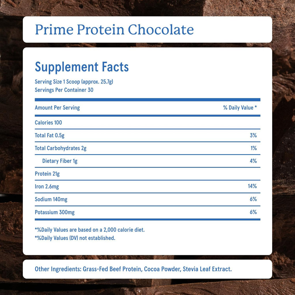 Equip Foods Prime Protein Powder Chocolate & Grass Fed Collagen Powder Unflavored
