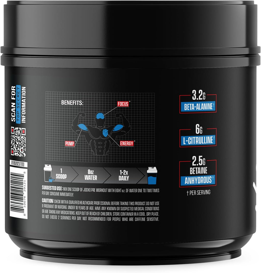 Jocko Fuel Gym Bundle - Creatine + Nitro Pop Pre Workout Powder (2 Pack Bundle) 30 Day Supply