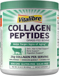 Vitalibre Bovine Collagen Peptides Powder for Women and Men, Grass-Fed Hydrolyzed Collagen Protein Type I & III, Skin, Hair, Nails, Bones, Digestion, Unflavored, Non-GMO, Keto & GF, 22 Servings, 16oz