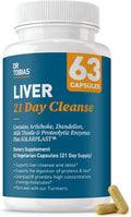 Dr. Tobias Liver 21 Day Cleanse 63 Capsules | Herbal Liver Detox Cleanse | Liver & Digestive Support | Milk Thistle + Dandelion + Artichoke | SOLARPLAST + Enzymes | 21-Day Program