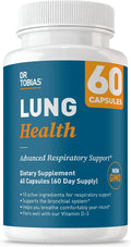 Dr. Tobias Lung Health Respiratory Support 60 Capsules | Lung Supplement | Lung Cleanse, Bronchial & Immune Support | Vitamin C + Butterbur + Quercetin + Bromelain | 60 Servings
