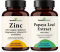 Zinc 30mg with Copper, Selenium & Vitamin D3 Bundle with Papaya Leaf Extract (120 Capsules Each) | Supports Immune Health