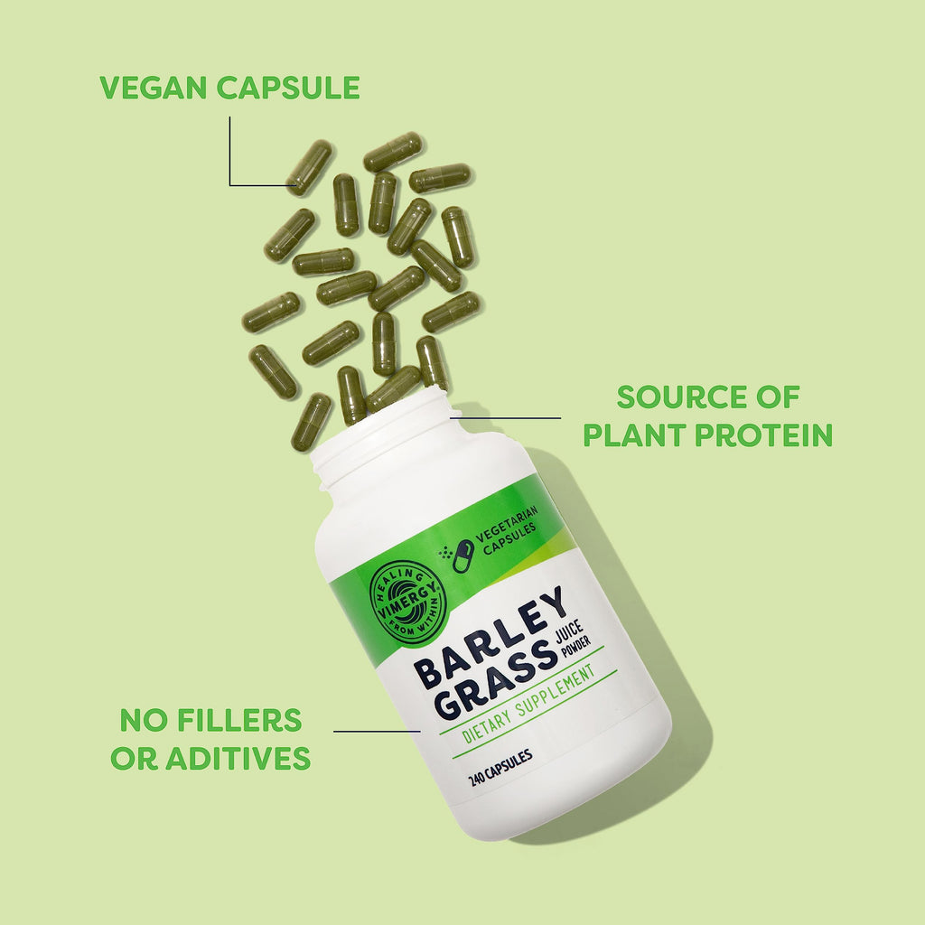 Vimergy Barley Grass Juice Powder Dietary Supplement - 4g per Serving (62 Servings) – Clean Superfood – Promotes Cardiovascular Health* – Organic, Vegan & Gluten-Free – Regular Size 250g