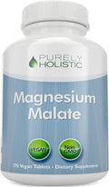 Magnesium Malate 400MG Elemental Mag Per Serving, 4+ Month Supply, Vegan | Energy Production Nervous System & Muscle Health Support, High Absorption Magnesium Malate Tablets, Non-GMO, 270 Tablets