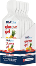 TRUEplus Glucose Gel Pouch, 15g Carbohydrates, Fruit Punch Flavor, 6 Pack | 15g Fast-Acting Carbohydrates Per Serving, Fat Free, Gluten Free, Boosts Energy, Great Tasting and Easy to Use