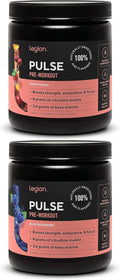 LEGION Pulse Pre Workout Supplement - All Natural Nitric Oxide Preworkout Drink to Boost Energy, Creatine Free, Naturally Sweetened, Beta Alanine, Citrulline, Alpha GPC (Fruit Punch & Blue Raspberry)