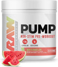 RAW Pump Stim Free Pre Workout (Watermelon) - Non-Stimulant Pre Workout Supplement Powder Nitric Oxide Booster - Pre Workout Supplements Drink for During Workout - 40 Servings