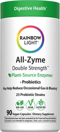 Rainbow Light Advanced Enzyme Supplement | 90 Capsules | Plant-Source 18 Digestive Enzyme Blend | 25 Probiotic Strains + Prebiotic, Bromelain & Papain | for Occasional Gas & Bloating