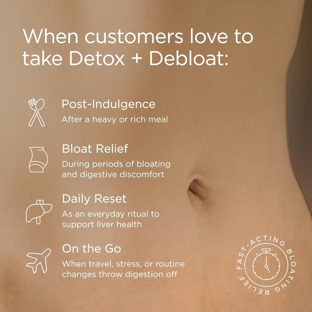 JSHealth Detox + Debloat. Bloating Relief for Women, 60 Tablets | Nutrionist-Formulated, Made with Milk Thistle, Turmeric, and Fennel. Liver Health and Gut Support.