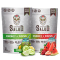 Salud 2-Pack |2-in-1 Energy + Focus (Cucumber Lime) & Energy + Focus (Strawberry Watermelon) – 15 Servings Each, Agua Fresca Drink Mix, Non-GMO, Gluten Free, Vegan, Low Calorie, 1g of Sugar