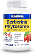 Enzymedica Berberine Phytosome High Absorption Supplement - Berbevis Berberine Phytosome Capsules for Men & Women, Bioavailable Formula, Natural Metabolic Health Support, Vegan, Gluten Free - 60 Caps