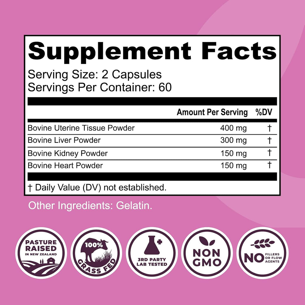 Left Coast Performance Beef Organ Supplements from New Zealand - Supports Women's Overall Energy & Health - Non-GMO, No Fillers, Hormone & Antibiotic Free